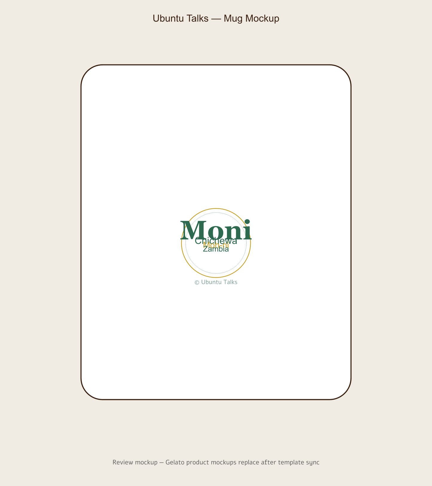 Moni Chichewa Greeting Mug