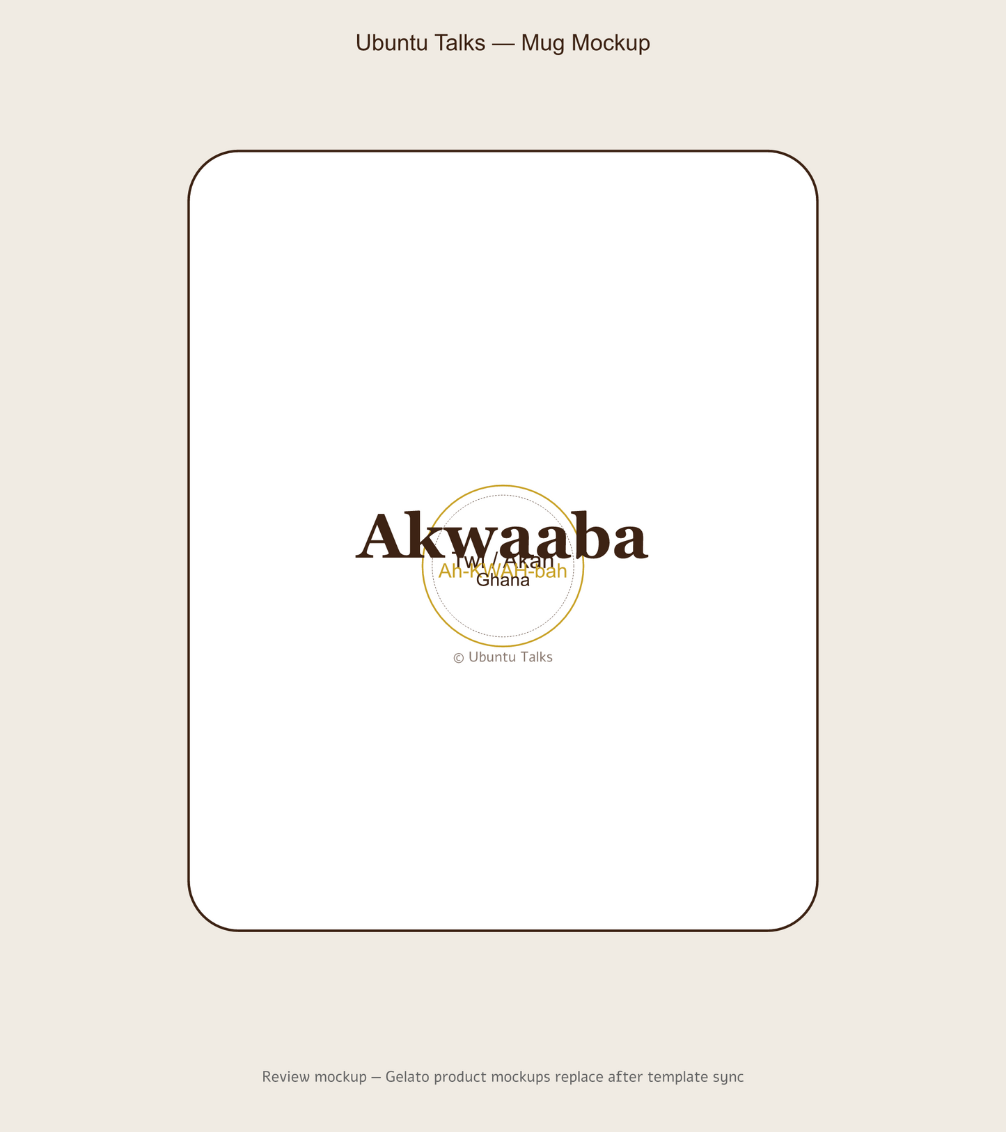 Akwaaba Twi / Akan Greeting Mug