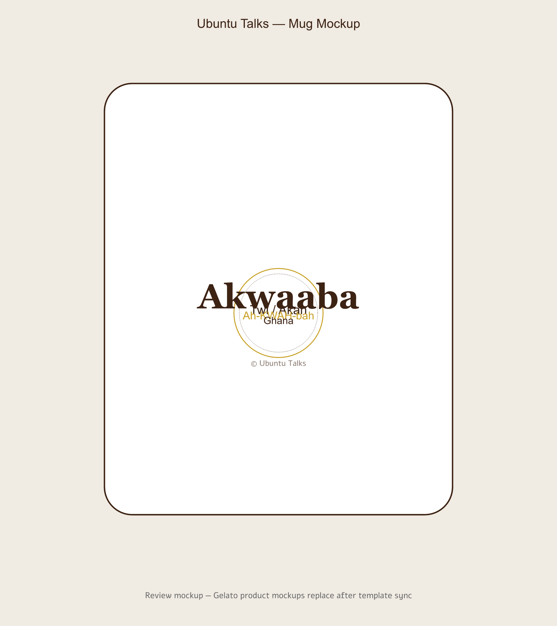 Akwaaba Twi / Akan Greeting Mug