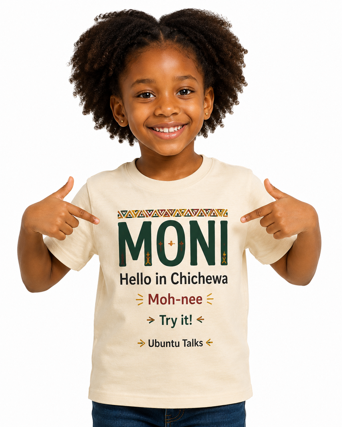 Moni — Chichewa Greeting kids tees