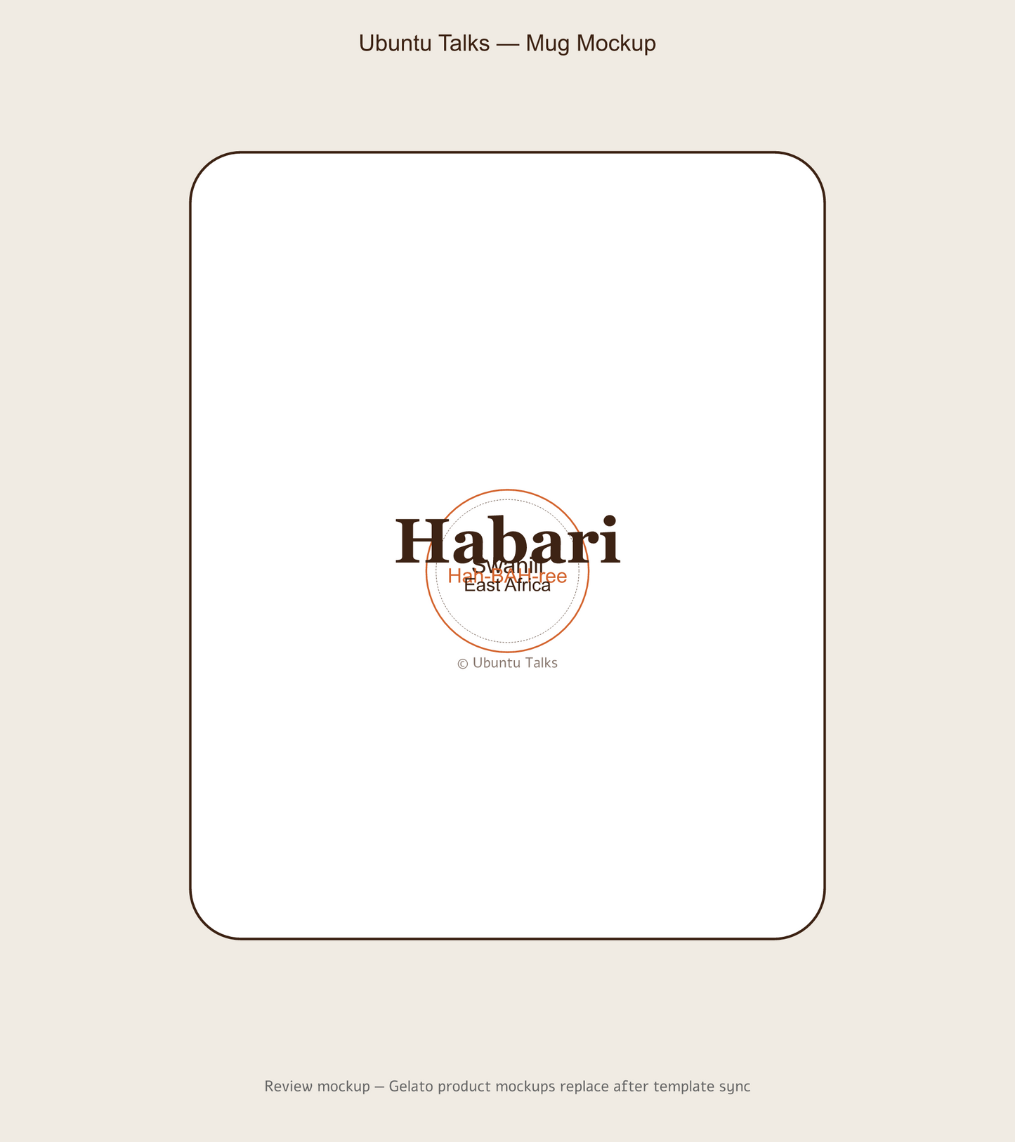 Habari Swahili Greeting Mug