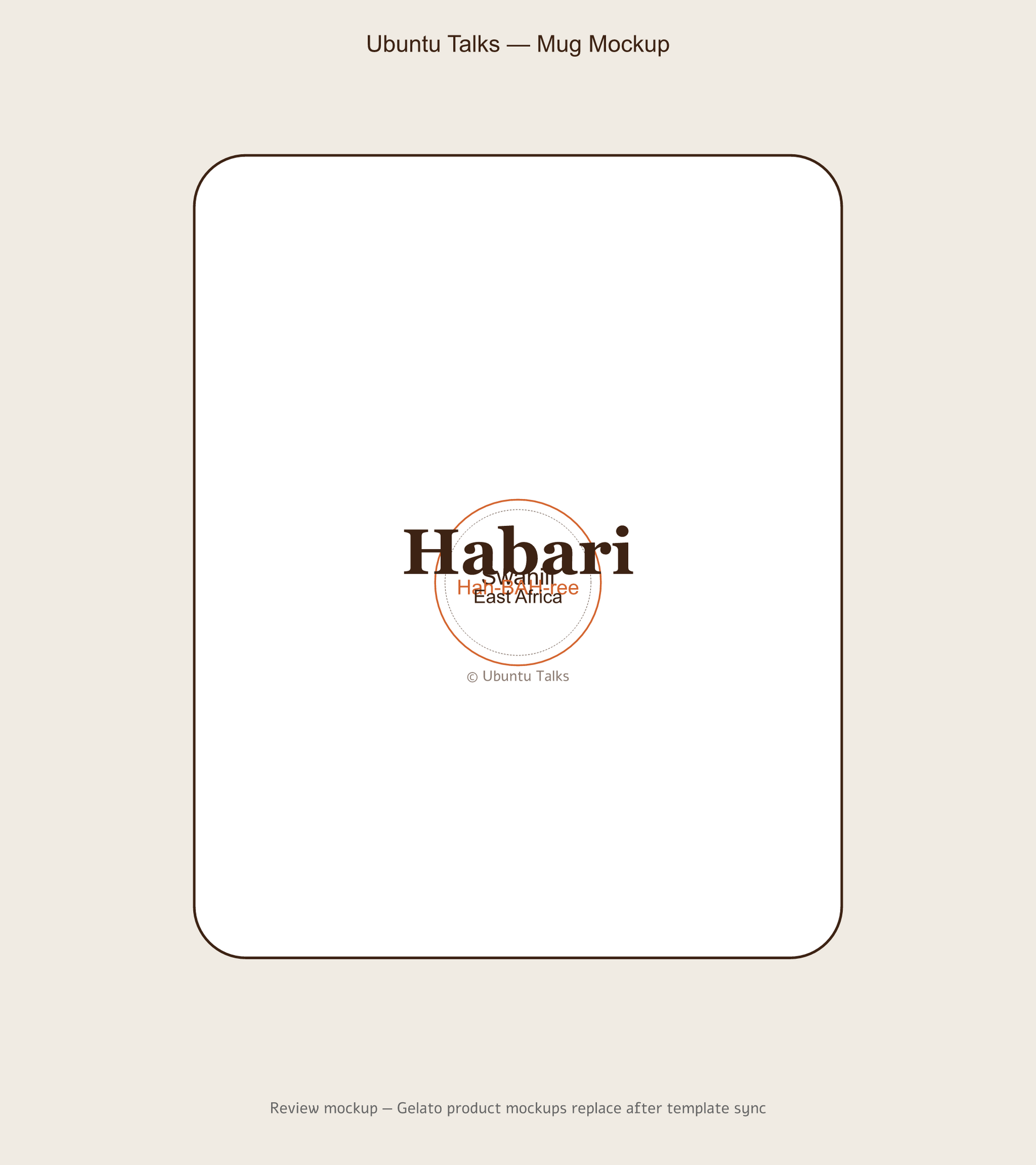 Habari Swahili Greeting Mug
