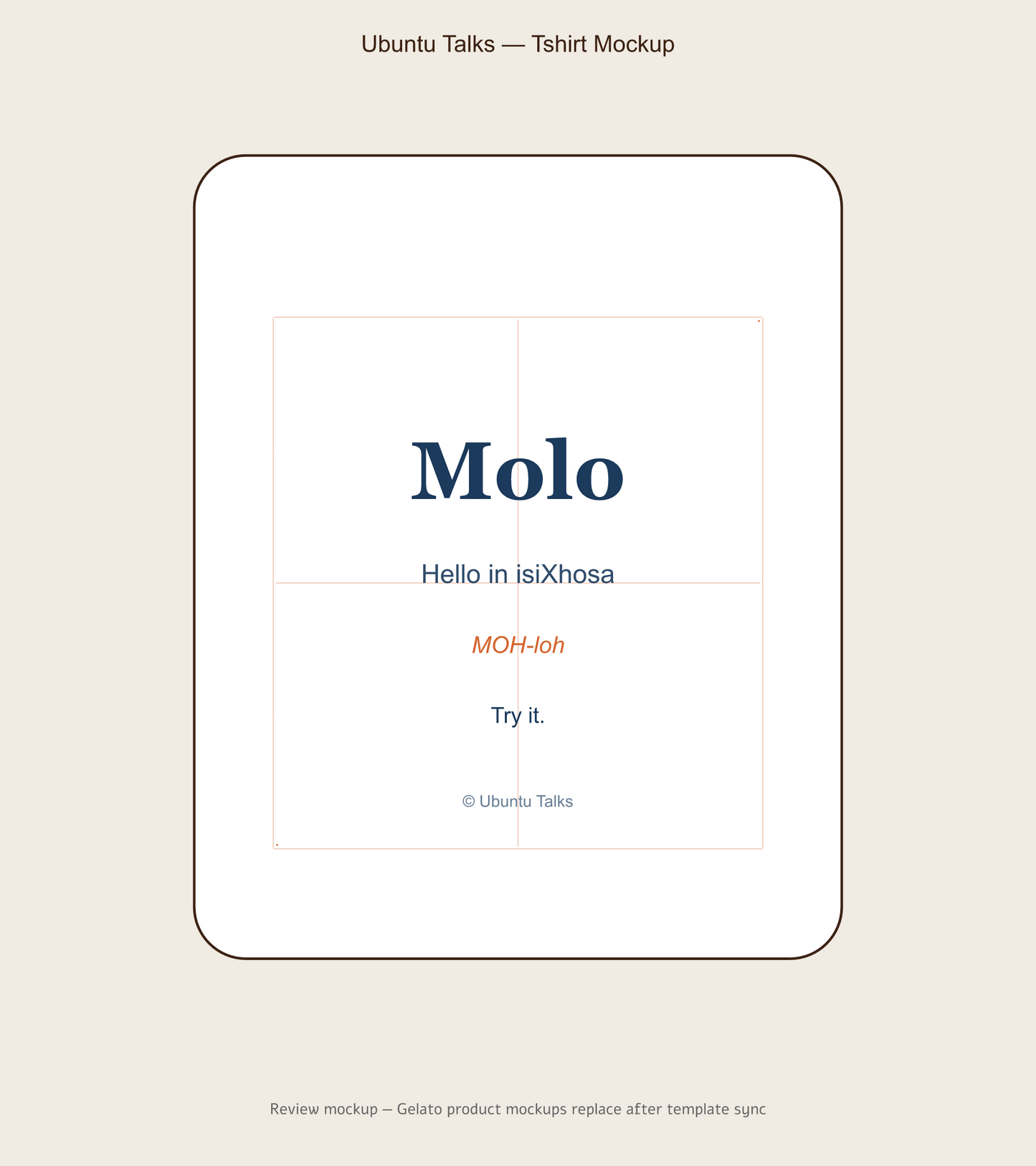 Molo — isiXhosa Greeting Tee